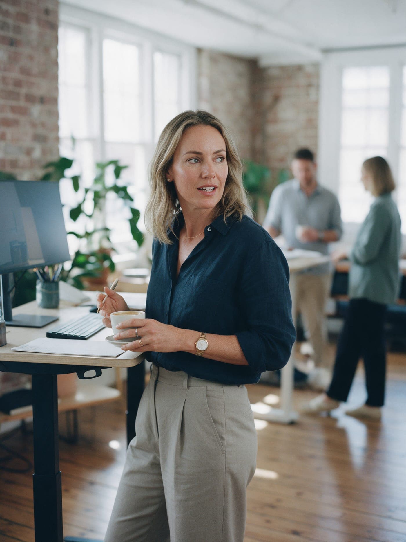 The founder of a mortgage brokerage in her Sydney office